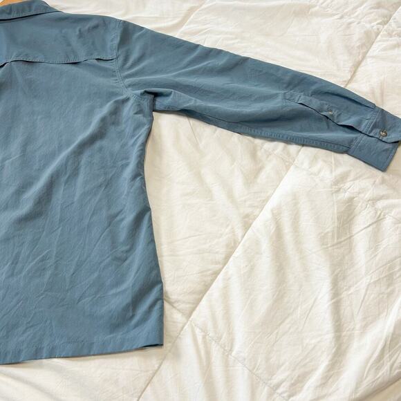 Eddie Bauer Ripstop Guide Long Sleeve Button Shirt Blue Men’s XL Performance EUC - Picture 5 of 8